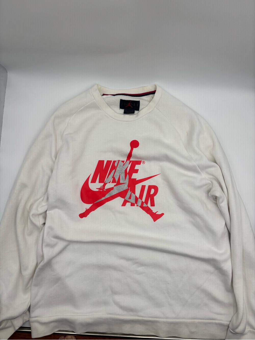 Nike Jordan collab White Sweatshirt with Red Nike Air Graphic XXL